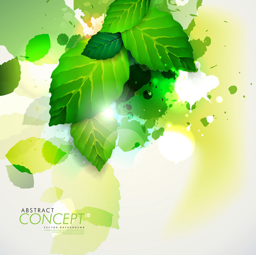 grüne Blätter Konzept Hintergrund Elemente Vektor