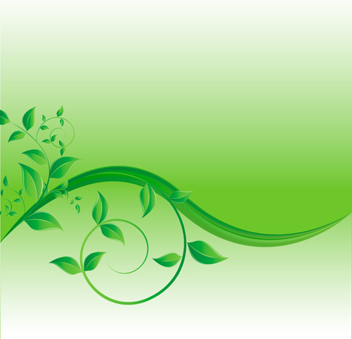Yeşil dalga yaratıcı arka plan vektör yaprak