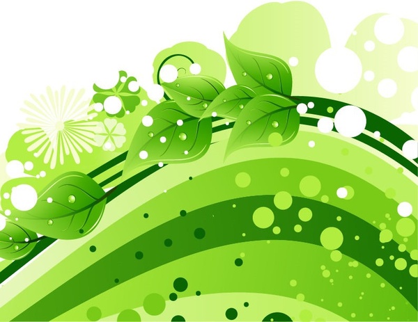grünes Blatt mit abstrakten Welle Hintergrund