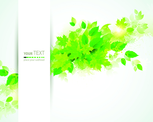 hijau daun dengan grunge latar belakang grafis vektor