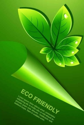 hijau daun dengan air drop eco latar belakang