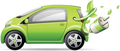 緑の小型車のベクトル