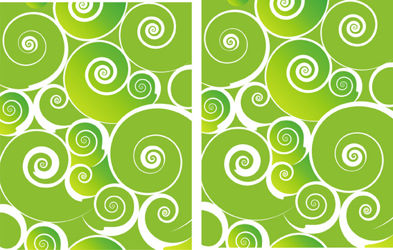 Espiral de elementos de diseño de fondo verde