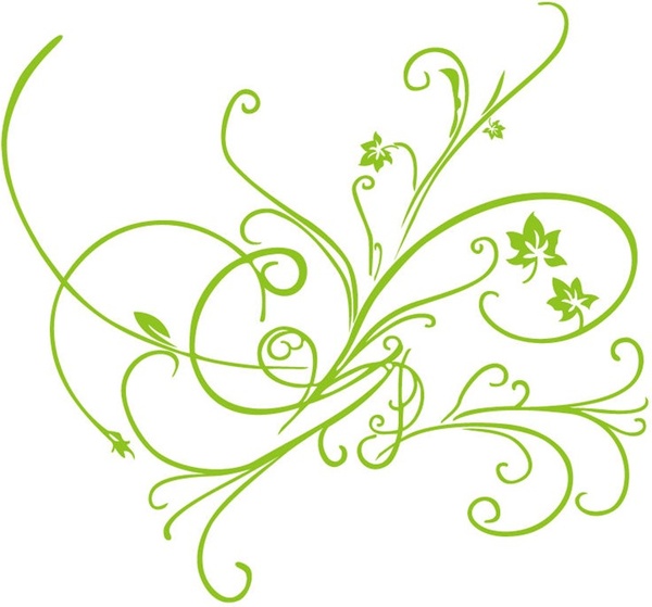 зеленые вектор цветочный орнамент
