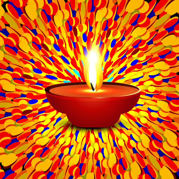 Fondo de vector colorido de diwali tarjeta de felicitación