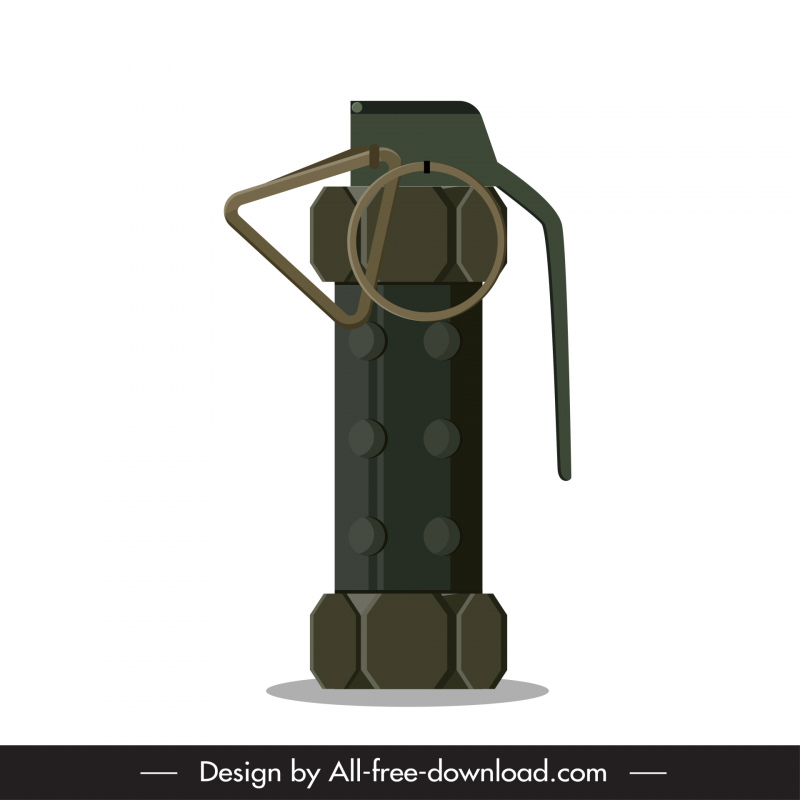 ícone de granada moderno escuro 3d esboço de forma vertical