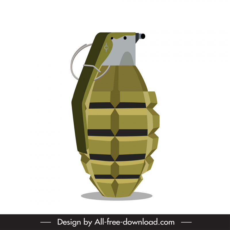 croquis 3D moderne d’icône de grenade
