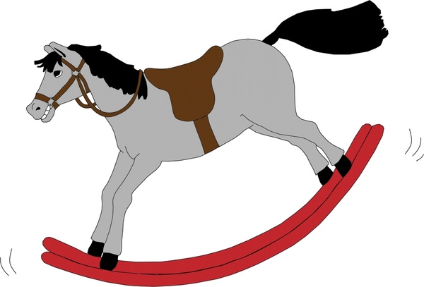 cavallo a dondolo grigio realistico di vettore
