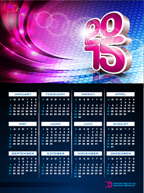 calendar15 griglia con astratto sfondo vettoriale