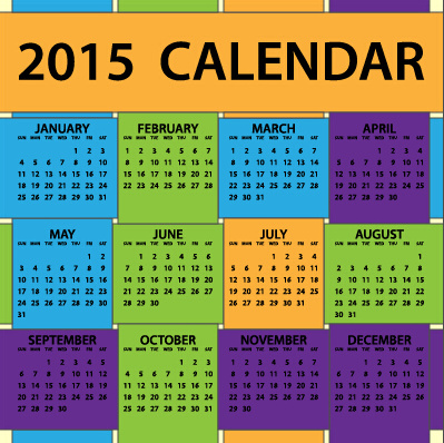 grid berwarna calendar15 vektor