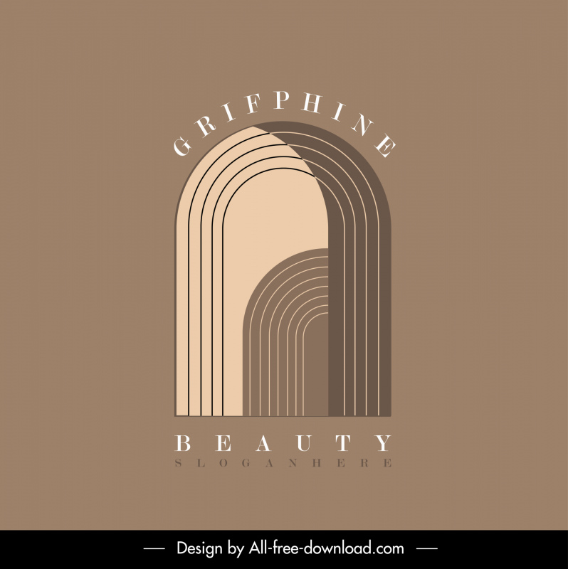 grifphine beauty logotype geometrisch symmetrisch gekrümmte Linien skizzieren