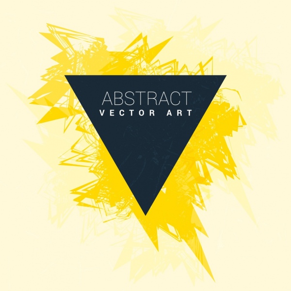 forma do triângulo grunge abstrato amarelo handdrawn decoração