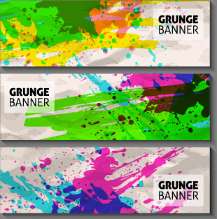 conjunto de bandeiras aquarela grunge vector