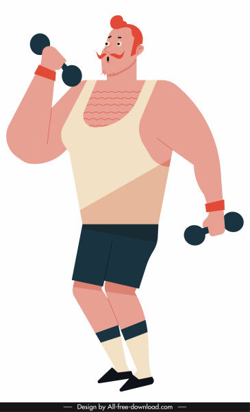spor salonu iş simgesi adam dambıl egzersiz eskiz