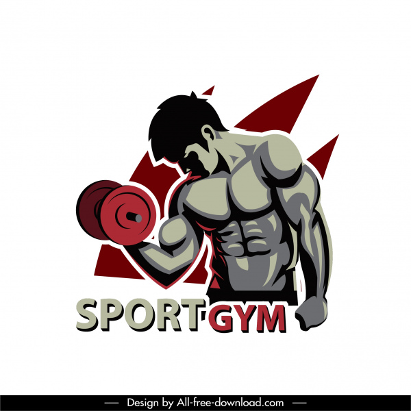 Gym Sport Icon Muskel Mann Dumbbel Skizze
