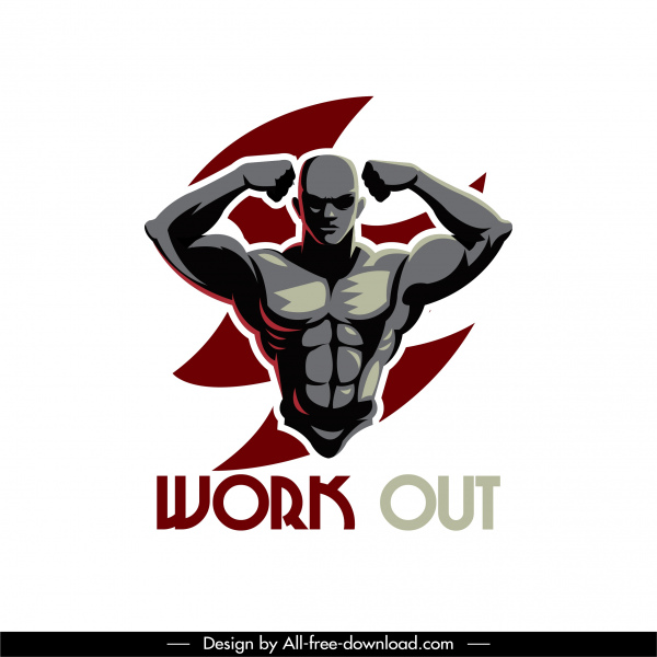 健身房 图标 肌肉 男子 素描 现代 黑暗