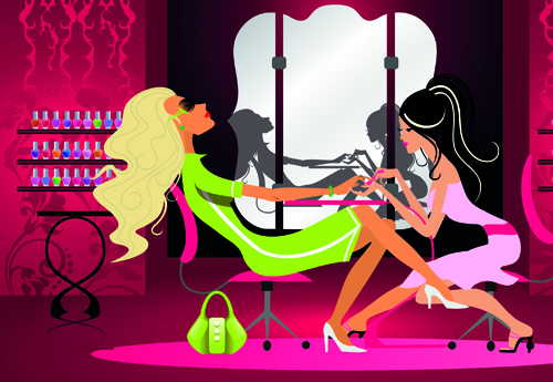 美容室、美容サロンのテーマのベクトルの背景