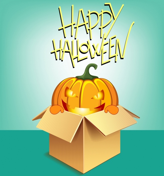 Calabaza de Halloween brillante icono 3d diseño banner template