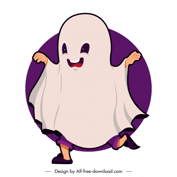 icono de personaje de Halloween boceto de disfraz fantasma