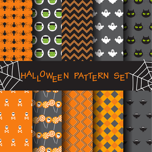 Halloween Elements Seamless Pattern Vector