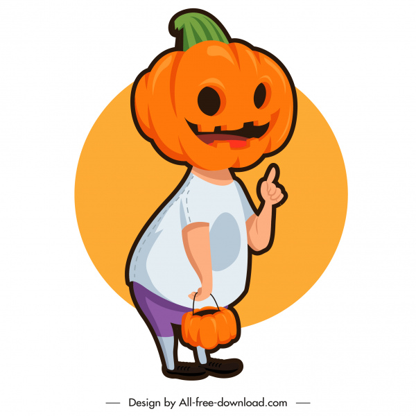 ikon halloween labu jahat sketsa karakter kartun