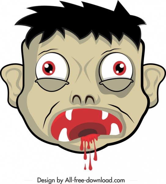icono de horrible rostro sangriento de plantilla de máscara de Halloween