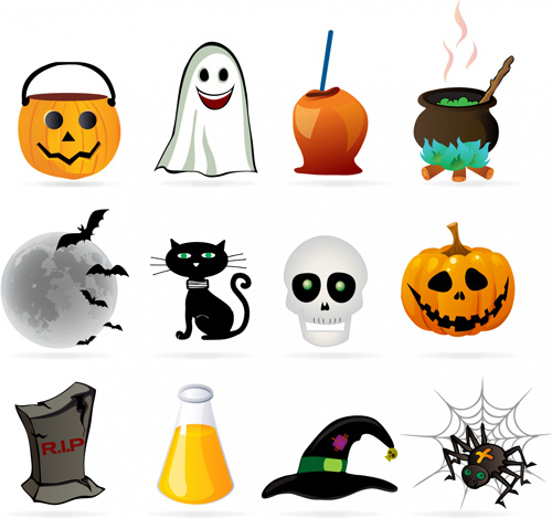 Vektor-Halloween-Schmuck-Symbole