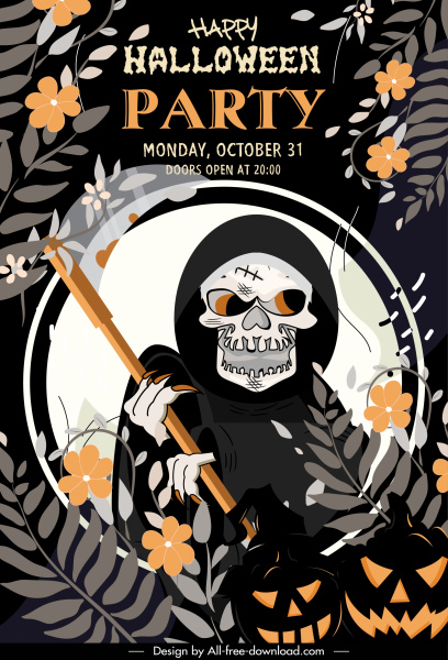 Halloween-Party-Banner Tod Blumen Dekor dunklen klassischen