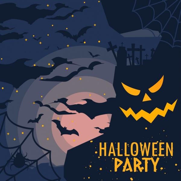 Fiesta de Halloween de miedo oscuro diseño Banner