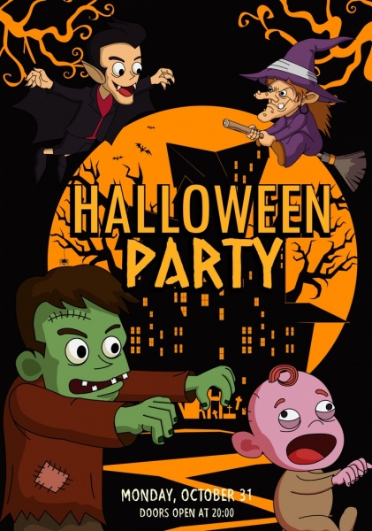 halloween banner straszne elementy projektu, ciemny