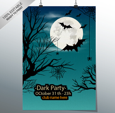 halloween party soir affiche vecteur de conception