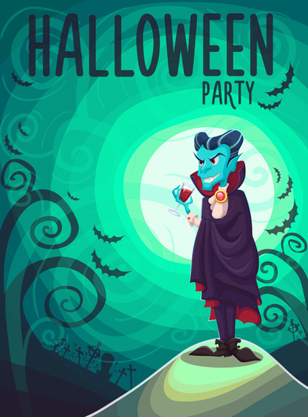 Halloween Partai poster desain kreatif vektor