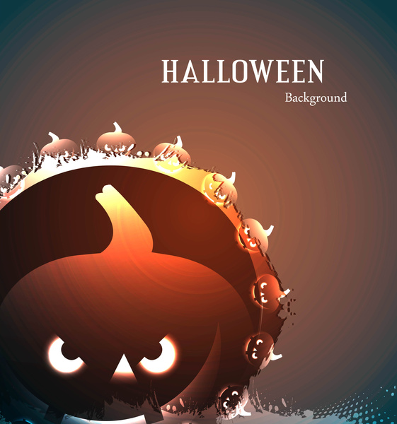 Halloween partido scary calabazas vector colorido brillante fondo