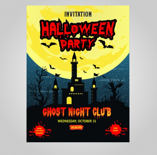 Хэллоуин плакат и приглашение