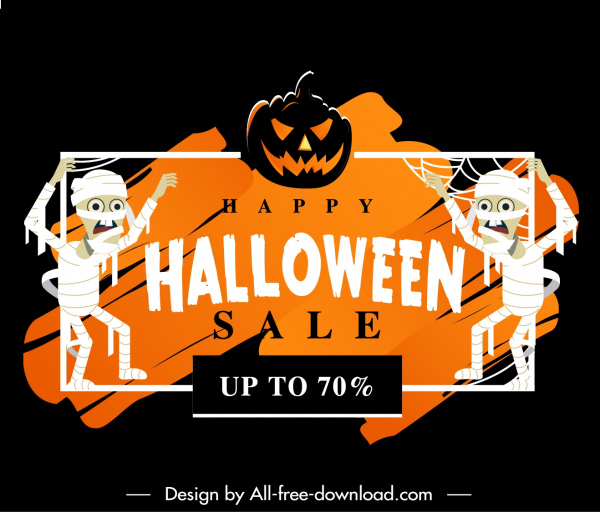 Halloween Verkauf Banner dunkle schreckliche Elemente Dekor