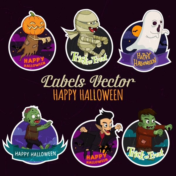 halloween tags collection effrayant icônes decor