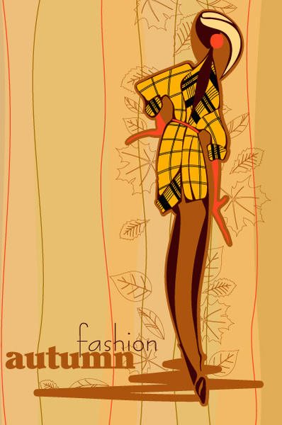 Hand Drawn Autumn Fashion Girl Design Vector