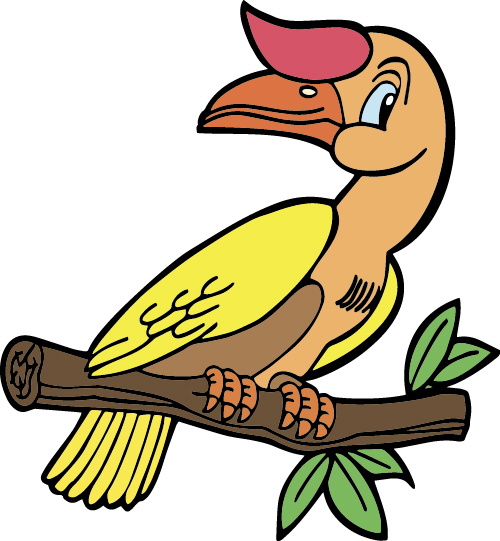 uccello stili del fumetto disegnato a mano