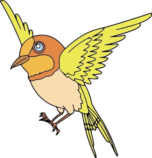 ręcznie rysowane kreskówka ptak wektor style