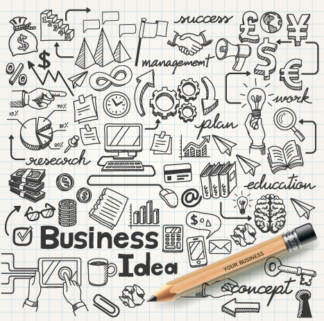 mão desenhada vector de elementos de infográficos de negócios