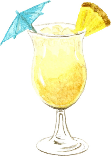 vecteur d’aquarelle de cocktail dessiné à la main 2