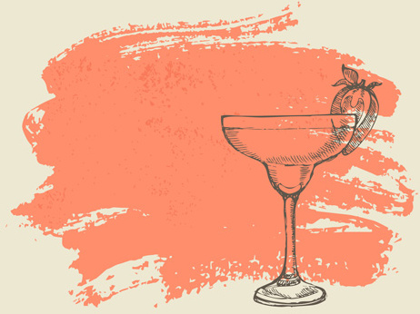 disegno a mano cocktail con sfondo grunge