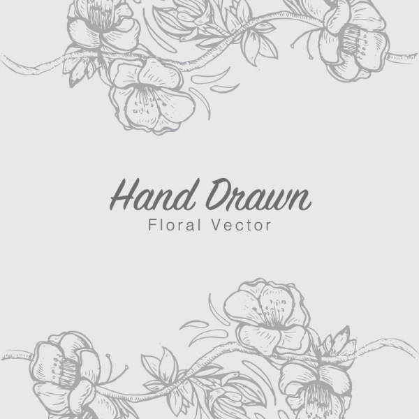 mão de vetores flor desenhada