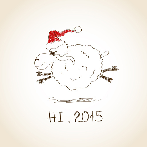 Dibujado a mano ovejas year15 background