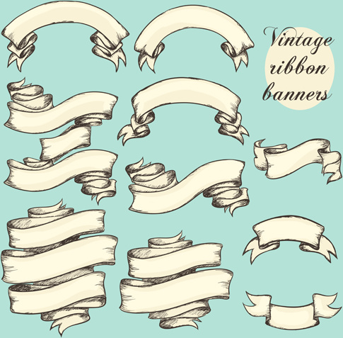 handgezeichnete Vintage Band Benner Vektor