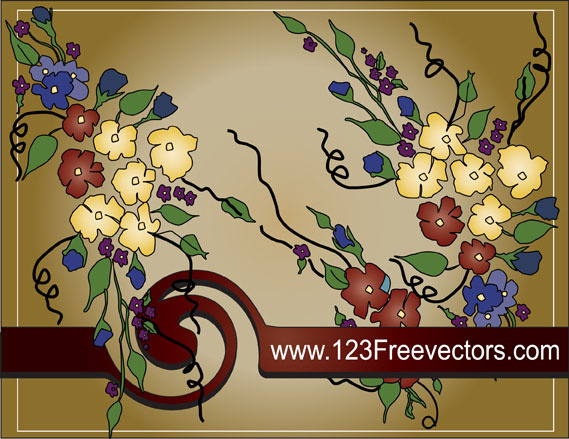手描きの花の背景のベクトル