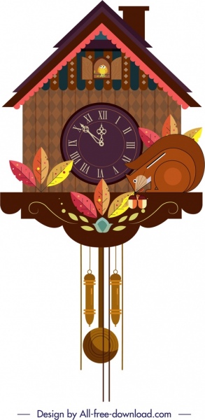 menggantung clock template alam unsur dekorasi klasik cottage