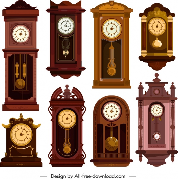 asılı şablonları koleksiyonu zarif retro dekor saatler