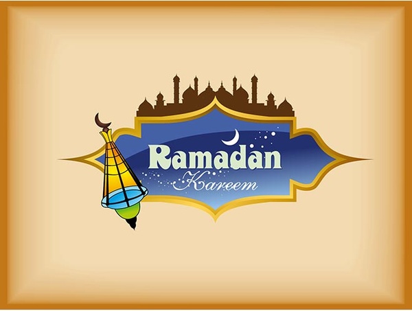 colgantes con forma de etiqueta vintage Ramadán kareem
