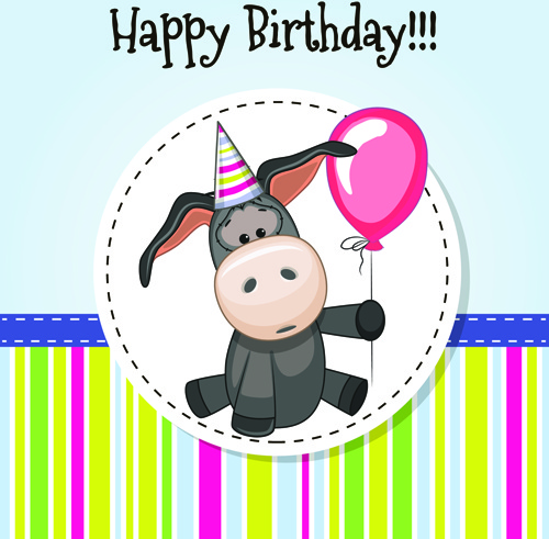 kartu ucapan selamat ulang tahun bayi vektor